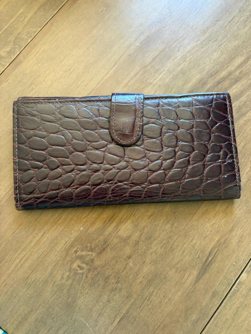 Vintage Faux Croc Leather Billfold Made in England